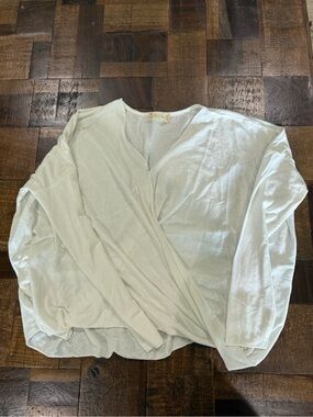 Altar'd State Cream Wrap-Front Long Sleeve Top